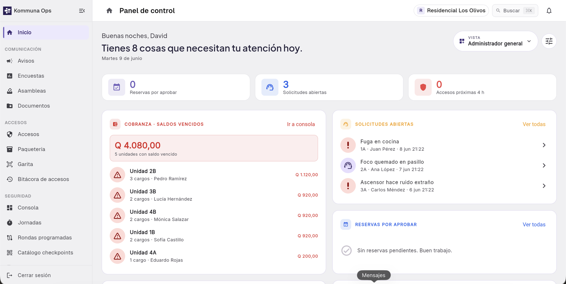 Avisos y comunicación